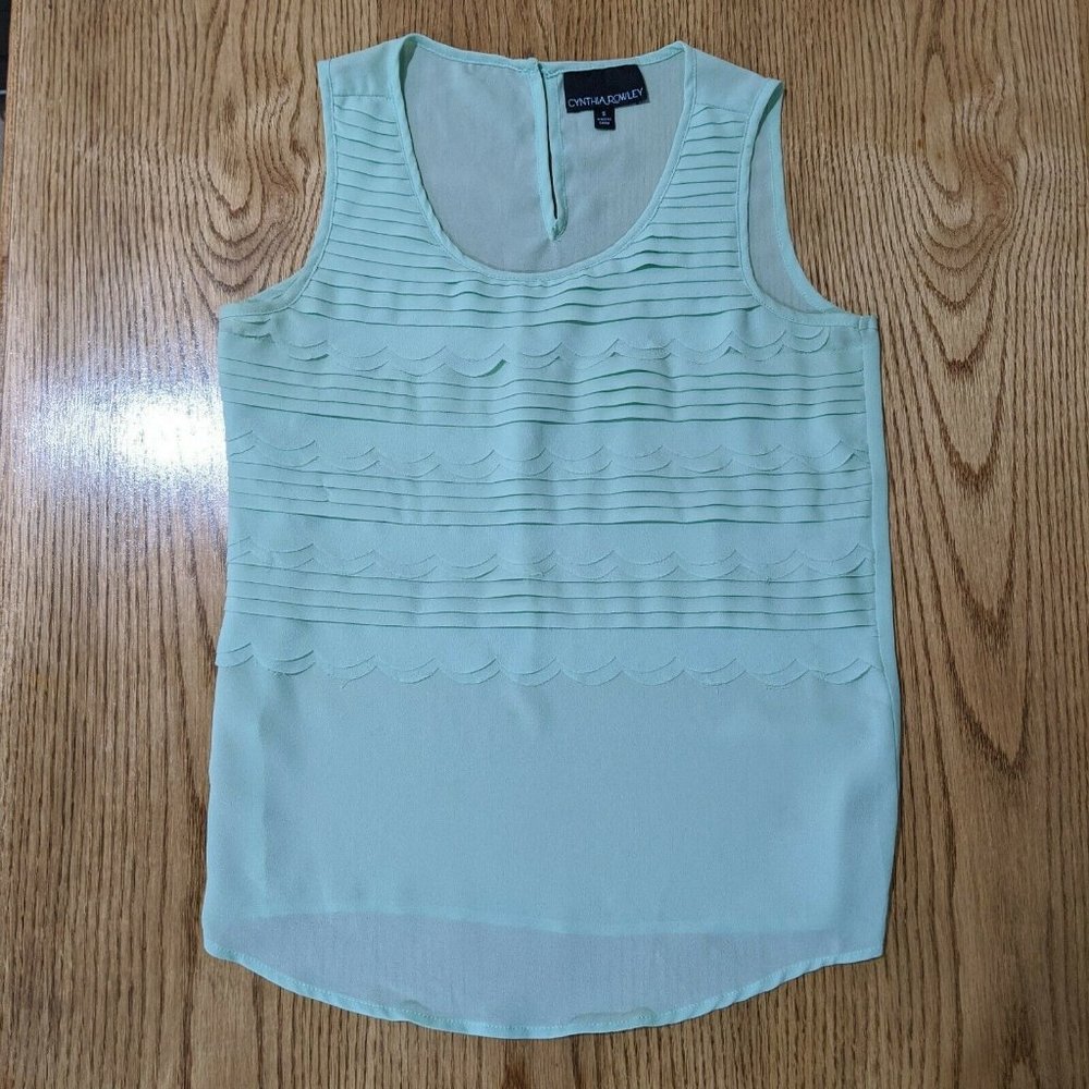 Cynthia Rowley Sleeveless Blouse Tank Top Mint Pastel Green Women's Size Small